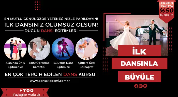 Düğün Dansı Kursu Fiyatları – Erken Kayıtta %50 İndirim