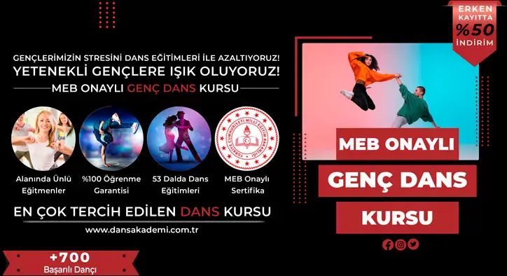 Genç Dans Kursu Fiyatları – Erken Kayıtta %50 İndirim