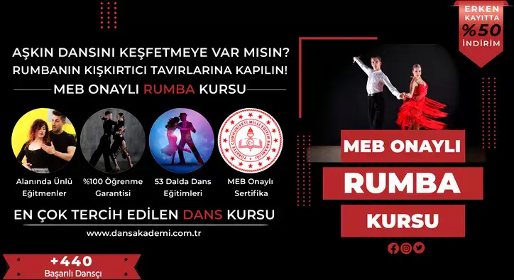 Rumba Kursu Fiyatları – Erken Kayıtta %50 İndirim
