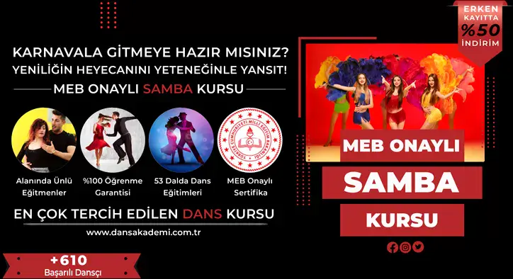 Samba Kursu Fiyatları – Erken Kayıtta %50 İndirim